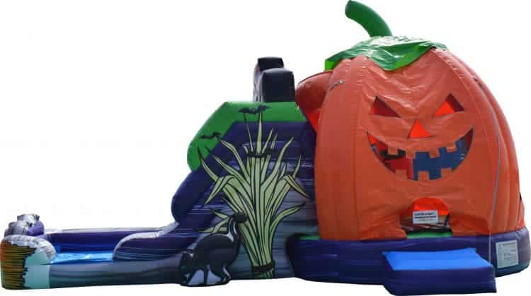 Pumpkin Combo bounce house and slide rental for fall parties in Virginia