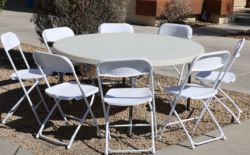 Round Table and 8 Chair Pack (white)